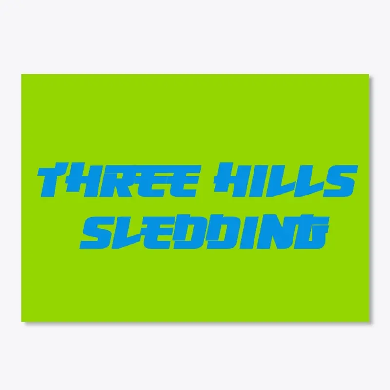 Three Hills Sledding (Bumper Sticker)